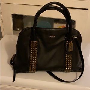 COACH Bleecker Preston Leather Stud Satchel